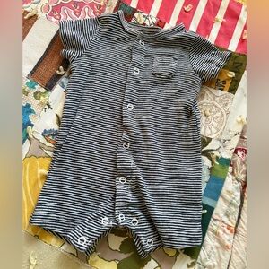 Carter's Navy and White Striped Baby Romper